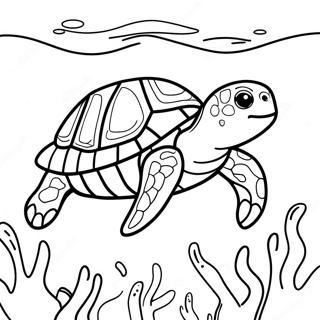 Stranica Za Bojanje Realisticne Morske Kornjace Pod Vodom 101293-39695