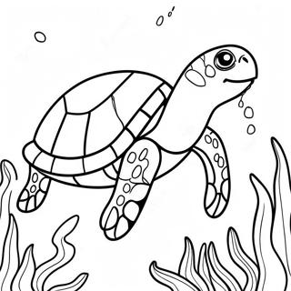 Stranica Za Bojanje Srecne Morske Kornjace Koja Pliva 101294 39805