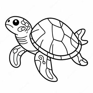Stranica Za Bojanje Srecne Morske Kornjace Koja Pliva 101294 39806