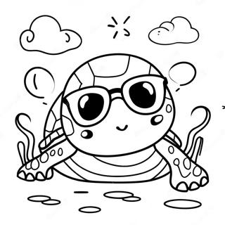 Stranica Za Bojanje Crtanog Lika Morske Kornjace Sa Naocarima 101295-39702