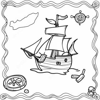 Piratska Mapa Blaga Stranica Za Bojanje 101367-39859