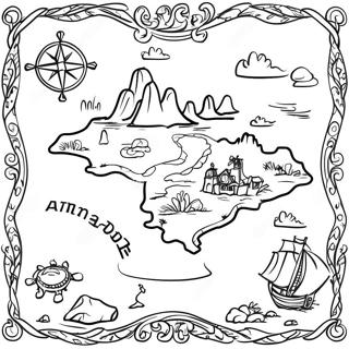 Avanturisticka Mapa Blaga Stranica Za Bojanje 101370-39870