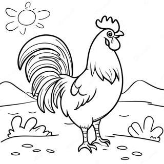 Bojanka Velicanstvenog Petla Koji Kukurice Na Izlasku Sunca 101858-40242