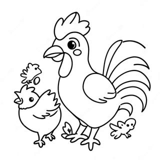 Bojanka Razigranog Petla Sa Pilicima 101859-40245