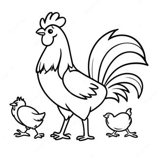 Bojanka Razigranog Petla Sa Pilicima 101859-40246