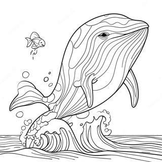 Razigrana Plava Kita Koja Prska Bojanka 103971-41881