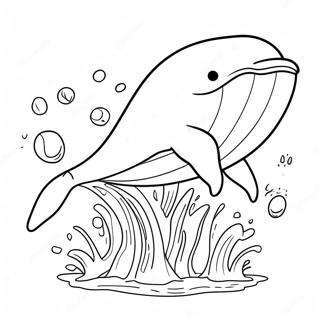 Razigrana Plava Kita Koja Prska Bojanka 103971-41882