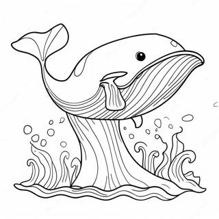 Razigrana Plava Kita Koja Prska Bojanka 103971-41884