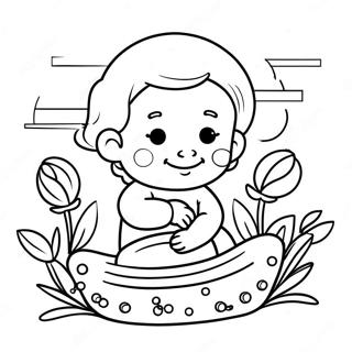 Bojanka Beba Mojsije Okruzena Cvecem 104561-42346