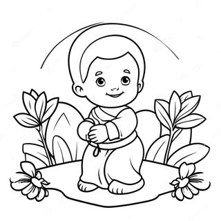 Bojanka Beba Mojsije Okruzena Cvecem 104561-42348