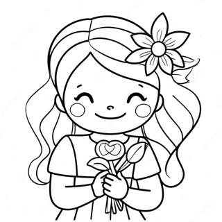 Srecna Devojcica Sa Cvecem Bojanka 104843-42564