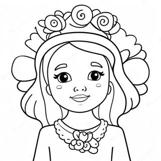 Slatka Devojcica Sa Cvecem I Krunom Bojanka 104844-42565