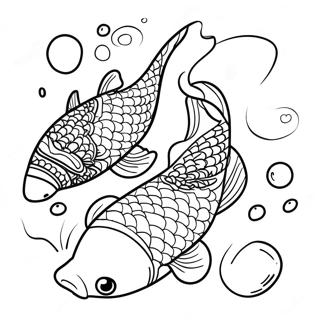 Razigrane Koi Ribe U Plivanju Bojanka 107103 44332