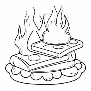 Ukusni Smores Pored Logorske Vatre Stranica Za Bojanje 108075-45093