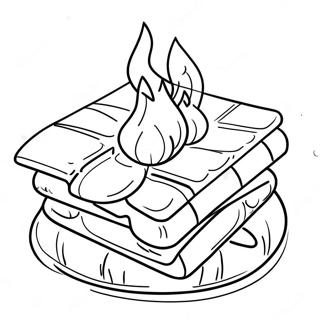 Ukusni Smores Pored Logorske Vatre Stranica Za Bojanje 108075-45094