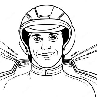 Vozac Trkaceg Automobila U Akciji Za Bojanje 10890 383