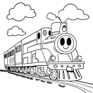 Srecan Voz Sa Nasmejanim Licima Stranica Za Bojanje 11064-1713