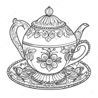 Luksuzna Solja Caja Sa Tanjirom Stranica Za Bojanje 111450-47805