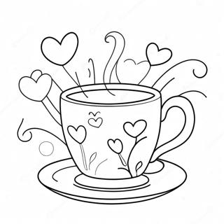 Mastovita Solja Caja Sa Srcima Stranica Za Bojanje 111451-47809