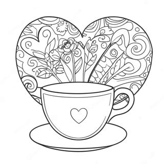 Mastovita Solja Caja Sa Srcima Stranica Za Bojanje 111451-47811