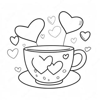 Mastovita Solja Caja Sa Srcima Stranica Za Bojanje 111451-47812