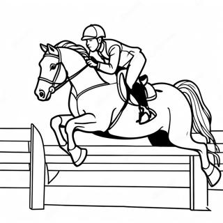 Sareni Konj Na Preponama Sa Jahacem Stranica Za Bojanje 111503-47856