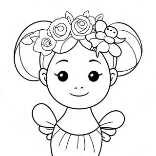 Slatka Stranica Za Bojanje Balerine Sa Cvetnom Krunom 11167 2582