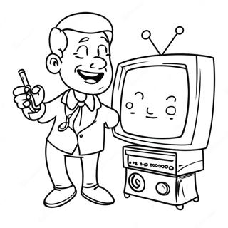 Smesni Tv Covek Sa Daljinskim Upravljacem Bojanka 112753-48824