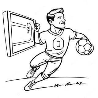 Sportski Tv Covek Igra Fudbal Bojanka 112756-48836