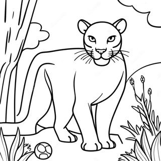 Elegantna Puma Koja Vreba Svoju Zrtvu Za Bojanje 113656-49650