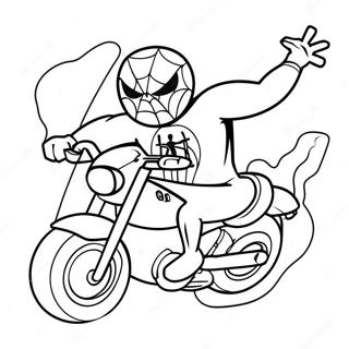 Bojanka Sa Spajdermenom Koji Vozi Brzi Motocikl 114374-50201