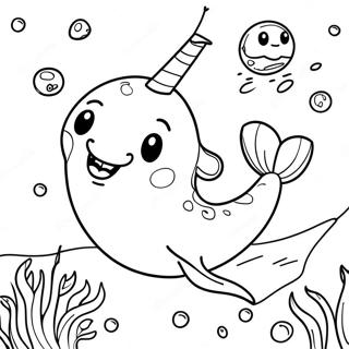 Razigrana Stranica Za Bojanje Nije Sasvim Narval 116543-51891