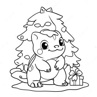 Stranica Za Bojanje Bulbasaura Koji Ukrasava Bozicnu Jelku 117057-52451