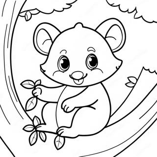 Slatki Oposum Na Drvetu Bojanka 117441-52739