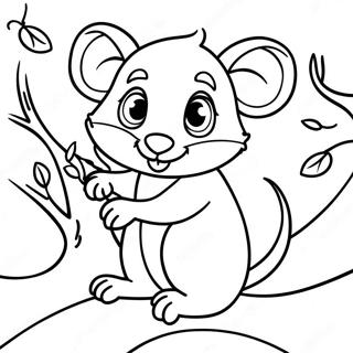 Slatki Oposum Na Drvetu Bojanka 117441-52740