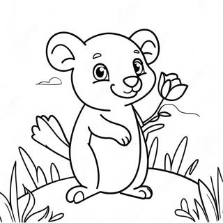 Prijateljski Oposum Sa Cvecem Bojanka 117443-52746