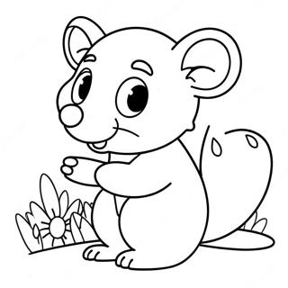 Prijateljski Oposum Sa Cvecem Bojanka 117443-52747