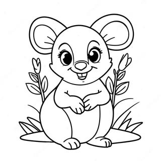 Prijateljski Oposum Sa Cvecem Bojanka 117443-52748