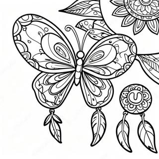 Detaljna Bojanka Sa Dizajnom Hvataca Snova I Leptira 117730-52966