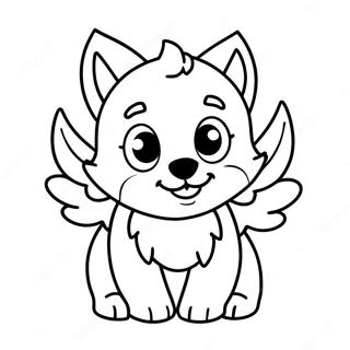 Slatka Beba Vuk Sa Sarenim Krilima Bojanka 120938-55569