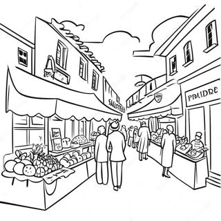 Sarena Scena Francuskog Trzista Za Bojanje 120966 55599