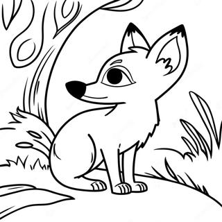 Radoznali Lisica Koja Proviruje Bojanka 121350-56065