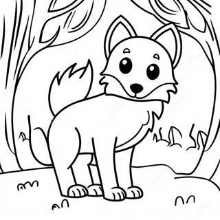 Radoznali Lisica Koja Proviruje Bojanka 121350-56067