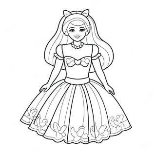 Slatka Barbie Rodendanska Odevna Stranica Za Bojanje 122196 56784