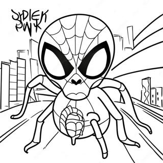 Pauk Punk Sa Grafitnom Pozadinom Stranica Za Bojenje 122351-56907