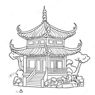 Mastovita Arhitektura U Kineskom Stilu Stranica Za Bojanje 123021-57428