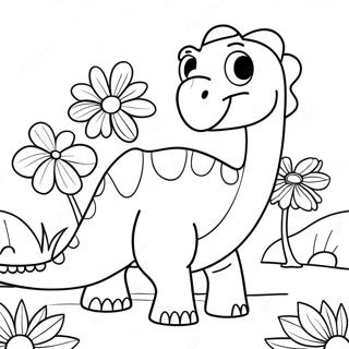 Srecni Brontosaurus Sa Cvecem Bojanka Бојанке