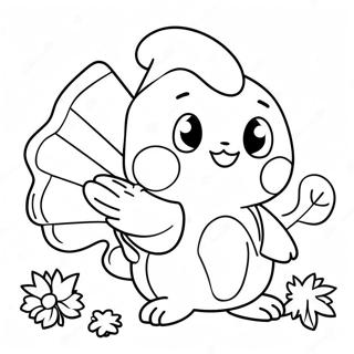 Slatki Pokemon Sa Puranom Za Dan Zahvalnosti Za Bojanku Бојанке