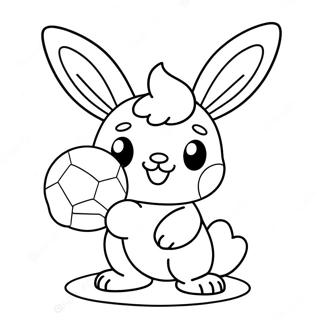 Slatki Scorbunny Koji Se Igra Sa Loptom Bojanka 126858 60488