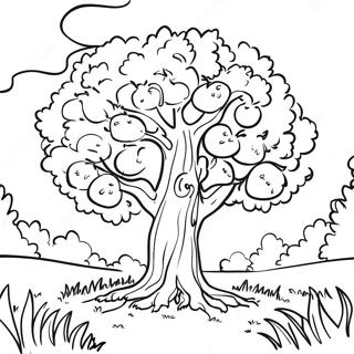 Velika Jabuka Na Suncanom Polju Za Bojanje 127476 60970